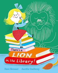 There's a Lion in the Library! book cover in lockdown children's book reviews